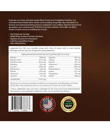 Chocolate Peanut Butter Whey Protein (2 lb) - 25g Protein Digestive Enzymes for Muscle Recovery | Made in the USA - Buy Online on GoSupps.com