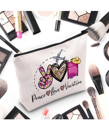 Wumpa Cosmetic Bag for Girls - Perfect Make-Up Zipper Bag for Weekend Getaways Hen Parties & Gifts | Peace Love & Vacation Merchandise - Buy Online on GoSupps.com