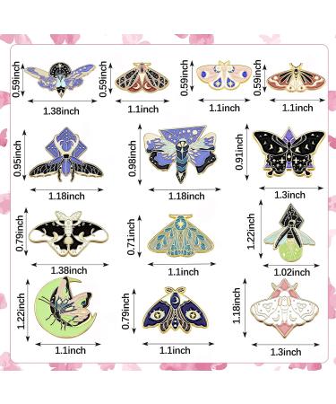 13-Piece Enamel Butterfly Moth Pins Set - Cool Steampunk Badge for Girls & Women | Perfect for Backpacks & Clothes - Buy Online on GoSupps.com