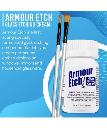 Armour Etch Glass Etching Cream Starter Kit 2.8oz + Moshify Application Brushes - Buy Online on GoSupps.com