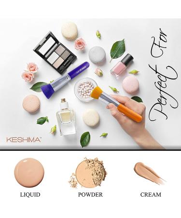Keshima Flat Top Kabuki Foundation Brush - Premium Makeup Brush for Liquid, Cream, and Powder - Buffing, Blending, and Face Brush in Regular Size Neon Purple - Buy Online on GoSupps.com
