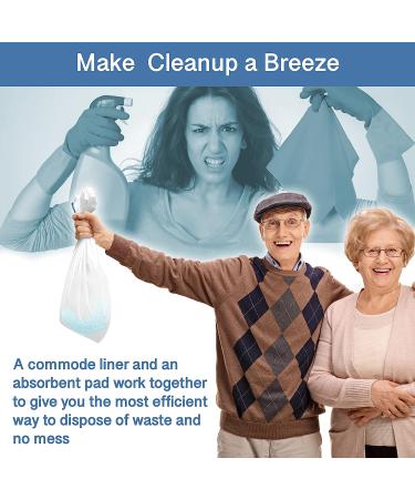 100 Disposable Absorbent Pads for Bedside Commode Liners - For Portable Toilet Bags & Porta Potty - Say Goodbye to Dirty Work! - Buy Online on GoSupps.com