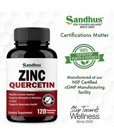 Zinc Quercetin 120 Capsules - Vegetarian Friendly | Immune Support Supplement - Buy Online on GoSupps.com