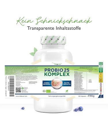 Probio 25 - 25 Strains Probiotic Complex with Organic Inulin | 180 Vegan Capsules | 27 Billion Lactic Acid Bacteria | High-Dose Digestive Support - Buy Online on GoSupps.com