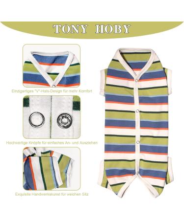 Tony Hoby Dog Suit for Men & Women | Soft Cotton 4-Leg Striped Overall for Comfortable Sleep | XS Blue & White - Buy Online on GoSupps.com