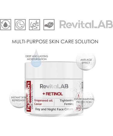 RevitaLAB - Hyaluron - Anti-aging day and night cream enriched with retinol caviar and red grapes for people aged 50 to 65 50 ml - Buy Online on GoSupps.com