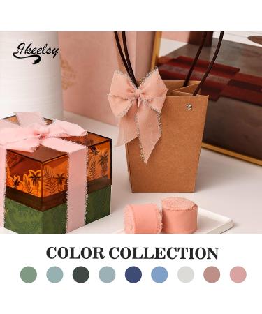 Dusty Rose Chiffon Ribbon Fringe Fabric 3 Rolls Set - 1.5 x 7 Yd - Wedding Decor, Gift Wrapping, Bridal Bouquets - Triple Pink - Buy Online on GoSupps.com