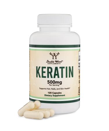 Keratin Hair Growth Vitamin (500mg per Serving, 120 Pills) Keratin Hair Treatment for Men and Women (Vital Protein for Hair, Skin, and Nails) by Double Wood Supplements