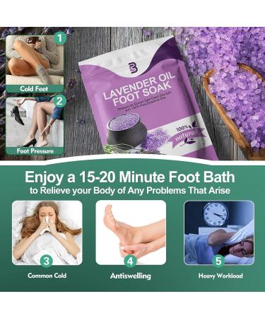 Epsom Salt Lavender 7oz | Soothing Pain Relief, Detox, Softens Calluses | Immunity Boost | Relaxing Bath Salts for Women | Relieve Tired, Achy, Itchy Feet - Buy Online on GoSupps.com