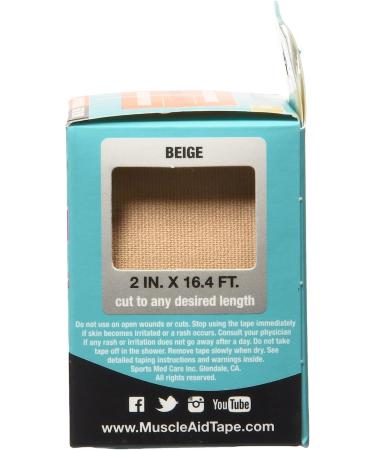 MuscleAidTape Kinesiology Tape - Beige | Support & Relief for Muscles - Buy Online on GoSupps.com