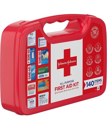 Johnson & Johnson Band-Aid All-Purpose First Aid Kit - 140 Count | Portable Compact Kit for Minor Cuts, Scrapes, Sprains & Burns | Ideal for Home, Car, Travel & Outdoor Emergencies - Buy Online on GoSupps.com