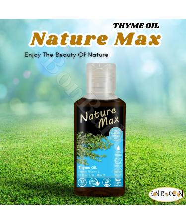bonballoon Nature Max Thyme Oil Cold Pressed Natural Egyptian Premium Undiluted Pure Egypt Arabic For Hair Skin No Additives Non Gmo Kosher Halal (1 Pack 2.7 oz / 80 ml)  - Buy Online on GoSupps.com