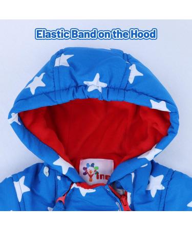 Baby Boys Winter Hooded Romper Snowsuit with Gloves & Booties | Cotton Jumpsuit | 6-9 Months - Buy Online on GoSupps.com