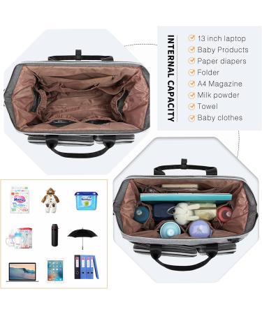 Kono Baby Changing Bag Nappy Diaper Bags for Mom and Dad Large Travel Tote Messenger with Changing Mat Grey - Buy Online on GoSupps.com
