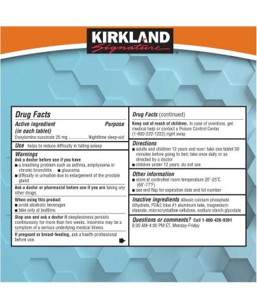 Nighttime Sleep Aid 25Mg Tablets - 96 Count (Pack of 2) | Effective Sleep Aid for Adults | Fast International Shipping - Buy Online on GoSupps.com