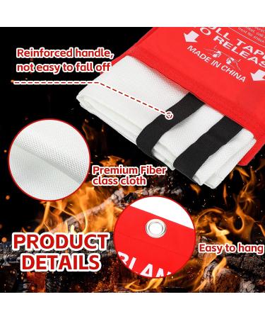 Fire Blanket 39x39 Inch Fiberglass 6-Pack - Flame Retardant Emergency Survival Safety Cover for Kitchen, Home, Car, Office | Fireproof Suppression Blanket for Warehouse, Camping - Buy Online on GoSupps.com