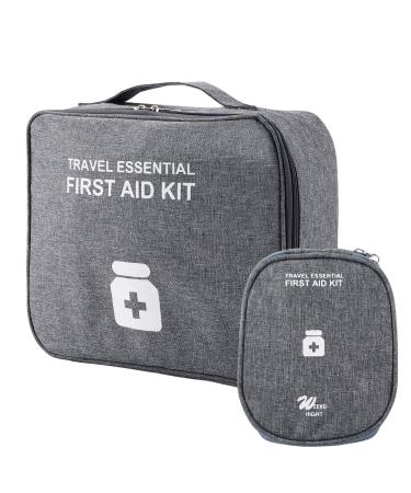 Medicine bag 2 pieces emergency pocket empty medication bag large & small medication bag travel medical storage bag waterproof for home office travel