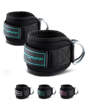 Fitgriff Foot Straps V3 - for fitness training on cable pull - (2 pieces) Ankle Straps for women and men Cyan - Buy Online on GoSupps.com