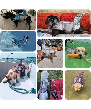 Shark Shape Dog Life Jacket - Blue L | Adjustable & Safe Swimming Vest for Pool & Beach - Buy Online on GoSupps.com
