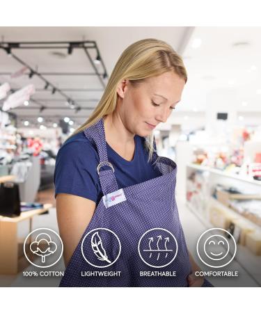 Soft & Breathable Nursing Cover with Pockets - Navy Blue Breastfeeding Coverall - Buy Online on GoSupps.com