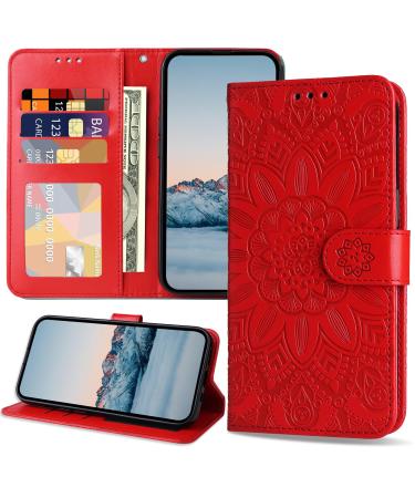 SRISHP mobile phone case for Oppo Reno 8t 5G / Oppo A1 Pro case PU leather flip wallet case magnetic wallet folding cover protective cover for Oppo Reno 8t 5G / Oppo A1 Pro red