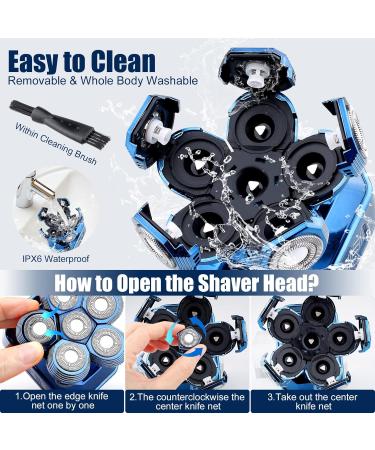 2024 Head Shavers for Bald Men - 6-in-1 Waterproof Grooming Kit with Nose & Beard Trimmer - Rechargeable Electric Shaver - Buy Online on GoSupps.com