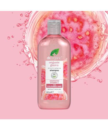 Dr Organic Guava Shampoo - Vitamin C - Natural & Vegan - Coloured Hair - Cruelty Free - Paraben & SLS Free - 265ml - Buy Online on GoSupps.com