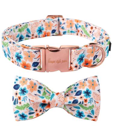 Unique Style Paws dog collar peach blossom dog collar adjustable comfortable cotton flying collar for young girls dogs fly collar with metal buckle xs neck 20.3-30.5 cm xs peach blossom