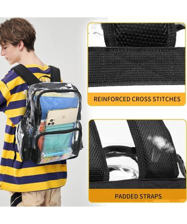 Vorspack Clear Backpack - Transparent & Reinforced Bottom with Multi-Pockets - Black - Buy Online on GoSupps.com