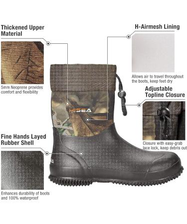 HISEA Men's Ankle Rain Boots - Waterproof Garden Rubber Outdoor Work Boots 10 Camo - Buy Online on GoSupps.com