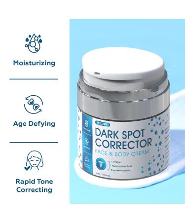 Dark Spot Corrector for Face & Body | Moisturizing Skin Lightening Cream with Collagen & Niacinamide | Hyperpigmentation Treatment for Legs Hands Thighs & Underarms - 1.85 fl oz - Buy Online on GoSupps.com