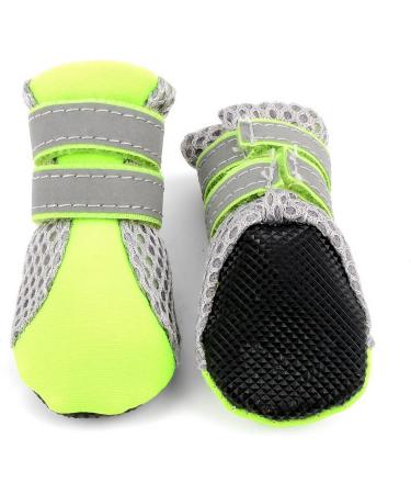 Zunea Paw Protection Dog Boots | Summer Slipproof Shoes for Small Dogs | Adjustable Reflective & Breathable Mesh | Heat-Resistant for Hot Streets | XL 4-Pack - Green - Buy Online on GoSupps.com