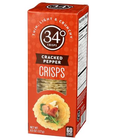34 Degrees Cracked Pepper Crisps | Thin, Light & Crunchy | Single Pack (4.5oz) - Buy Online on GoSupps.com
