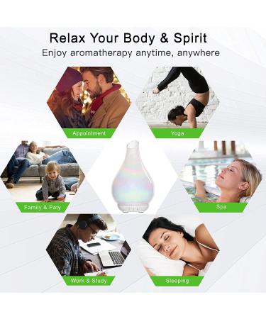 Glass Aroma Diffuser with Color Night Light - Essential Oil Cool Mist Humidifier for Home & Office (Pearl White) - Buy Online on GoSupps.com