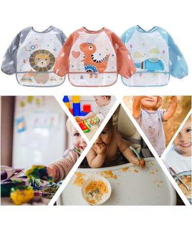 JinBei Baby Bibs with Sleeers 3PCS | Waterproof, Easy-to-Clean | Unisex Infant Toddler 6-36 Months - Buy Online on GoSupps.com
