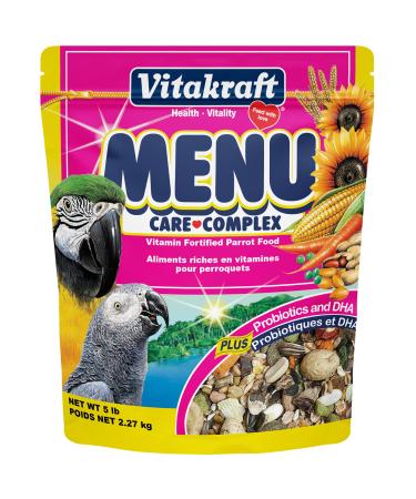Vitakraft Menu Vitamin Fortified Parrot Food for Macaws, Amazons, and Large Pet Birds, 5 lb 5 Pound (Pack of 1) beige