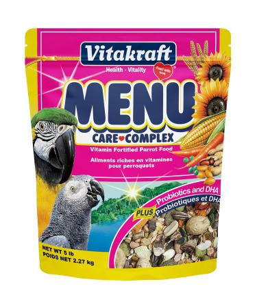 Vitakraft Menu Vitamin Fortified Parrot Food for Macaws, Amazons, and Large Pet Birds, 5 lb 5 Pound (Pack of 1) beige - Buy Online on GoSupps.com
