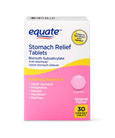 Equate - Stomach Relief Pink Bismuth Subsalicylate 30 Chewable Tablets