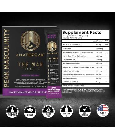 Male Enhancing Supplement Powder - Tongkat Ali Maca Root L-Citrulline L-Arginine Horny Goat Weed - with Nitrosigine Nitric Oxide Supplements for Men - 12 Stick Packs (Mixed Berry) Mixed Berry 0.4 Ounce (Pack of 12) - Buy Online on GoSupps.com