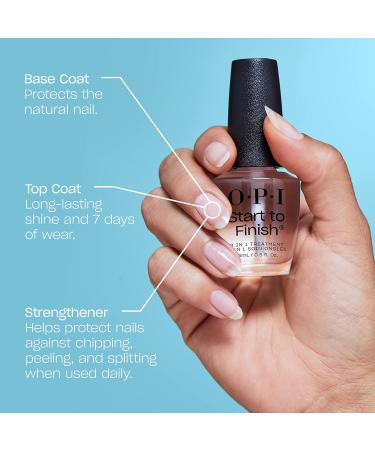 OPI Start to Finish 3-in-1 Treatment | Base Coat, Top Coat, Nail Strengthener | Vegan Formula with Vitamin A & E | Long Lasting Shine | 0.5 fl oz - Buy Online on GoSupps.com