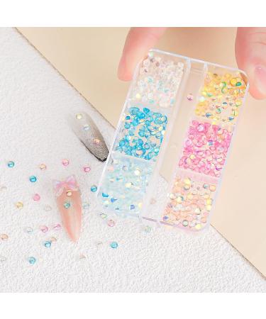 6 Grids Mixed Color Nail Charms Gems 3D Bubble Beads Nail Art Gems Nail Rhinestones DIY Manicure Accessory Crafts for Women Charms Decoration - Buy Online on GoSupps.com