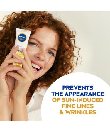 NIVEA SUN UV Face SPF50 Q10 Anti-Age & Anti-Pigment 50ml - UVA/UVB Protection, Anti-Ageing, No White Marks - Buy Online on GoSupps.com