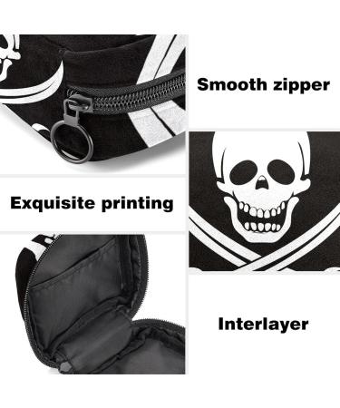 Pirate Flag Black & White Women's Napkin Storage Bag | Portable Menstrual Pad & Cup Pouch for Teens & Women - Buy Online on GoSupps.com