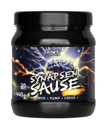 TNT SYNAPSENSAUS "Mango" (440g) Pre-Workout Booster Fitness & Bodybuilding Booster Training booster with L-Citrulline Kaffein & Guarana High quality laboratory test made in Germany mango 20 portions (1 Pack)