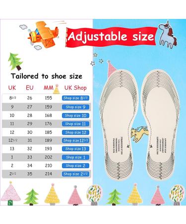 6 Pairs Kids Memory Foam Shoe Insoles - Breathable, Washable, Shock Absorbing, Cut to Size - Car, Unicorn, and Pine Styles - Buy Online on GoSupps.com
