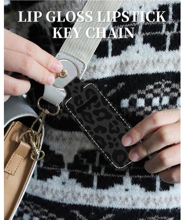 KLLRO RUO Chapstick Holder Keychain - Black Leopard | Lip Balm Portable Pocket Lip Gloss Tube Holder for on-the-go Makeup Travel - Buy Online on GoSupps.com