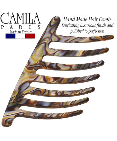 Camila Paris CP3186 4 French Handmade Side Comb | Strong Hold Grip Hair Clips for Women | Durable Styling Hair Accessories - Onyx - Buy Online on GoSupps.com