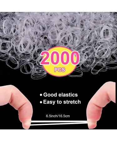 2000 PCS Mini Rubber Bands for Hair | Clear Elastic Hair Ties for Kids & Toddlers | YLYL Topsy Tail Tools Included - Buy Online on GoSupps.com