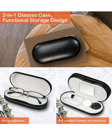 KENOBEE 2 in 1 Eyeglasses and Contact Lens Case with Mirror & Tweezers - Portable Double Sided Holder for Men & Women - Buy Online on GoSupps.com