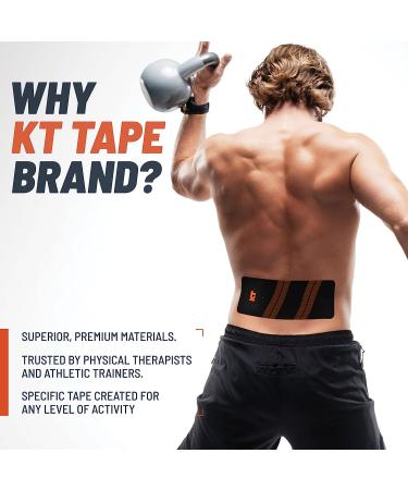 KT Tape Pro Wide Kinesiology Therapeutic Sports Tape 10 Precut Strips - Black, Small - Buy Online on GoSupps.com
